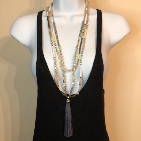 Curated bundle layered look Loft and More necklaces long extra long tassel beads - Picture 3 of 8